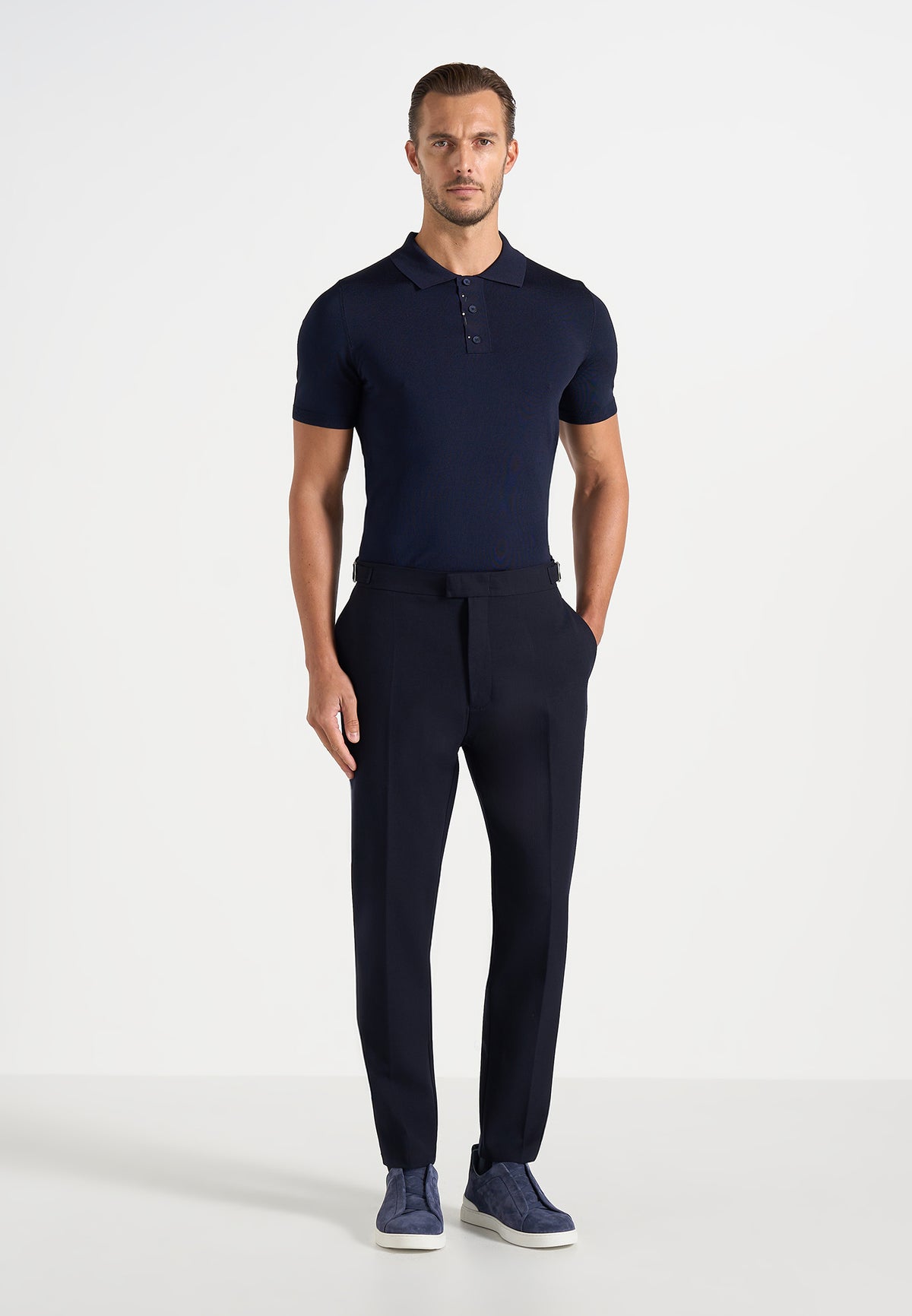 Hubert - Slim Fit Wool-Blend Tailored Pants - Dark Navy