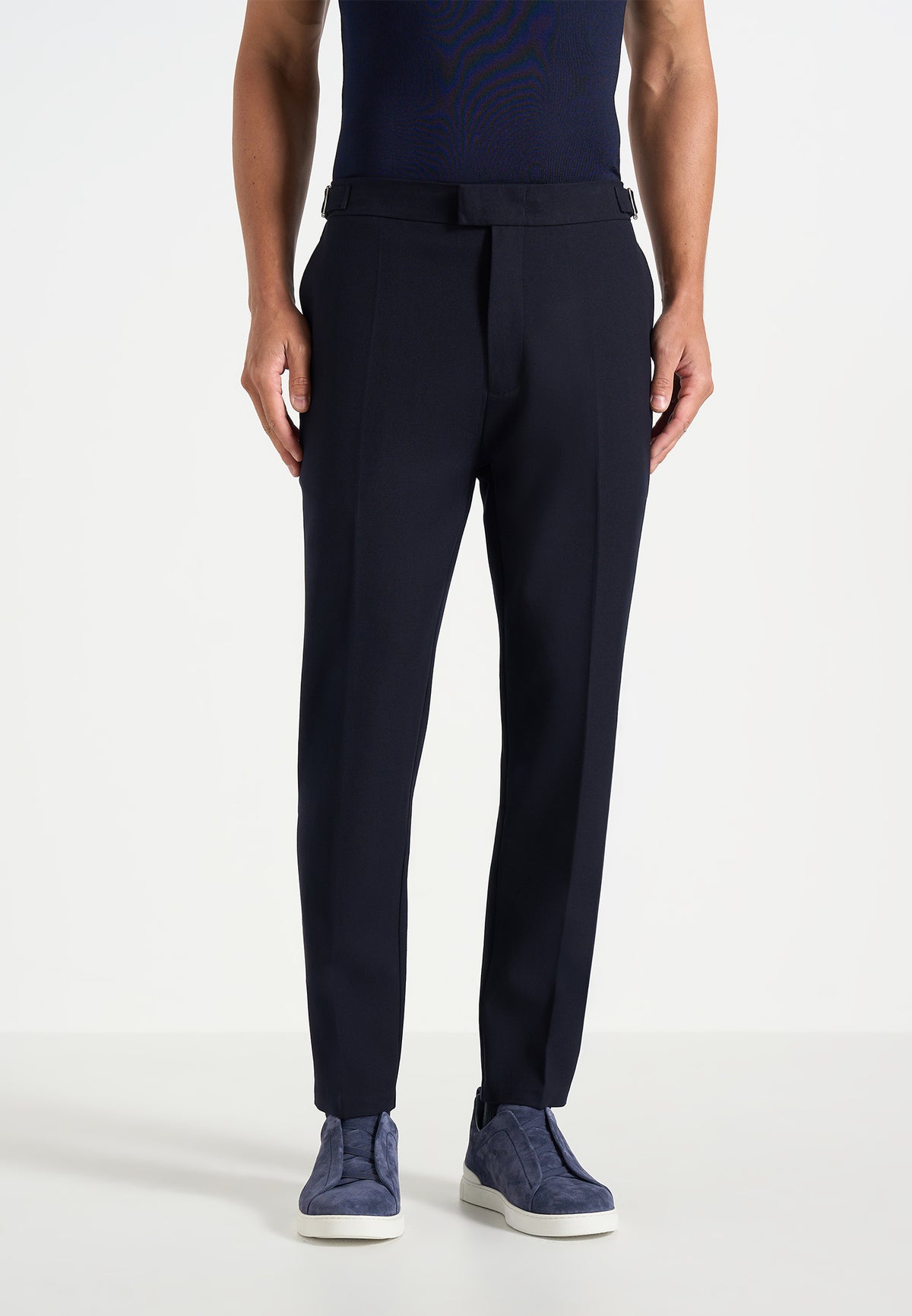 Hubert - Slim Fit Wool-Blend Tailored Pants - Dark Navy