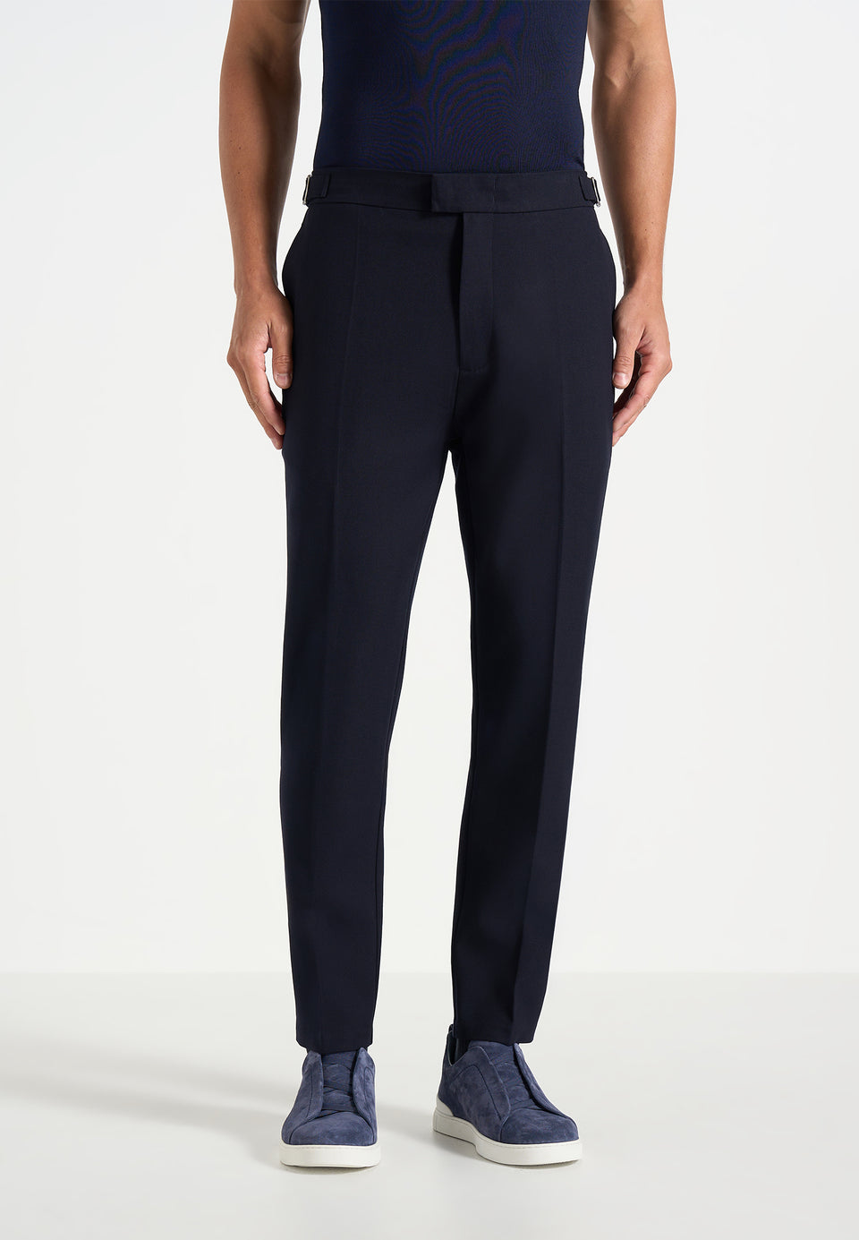 Hubert - Slim Fit Wool-Blend Tailored Pants - Dark Navy