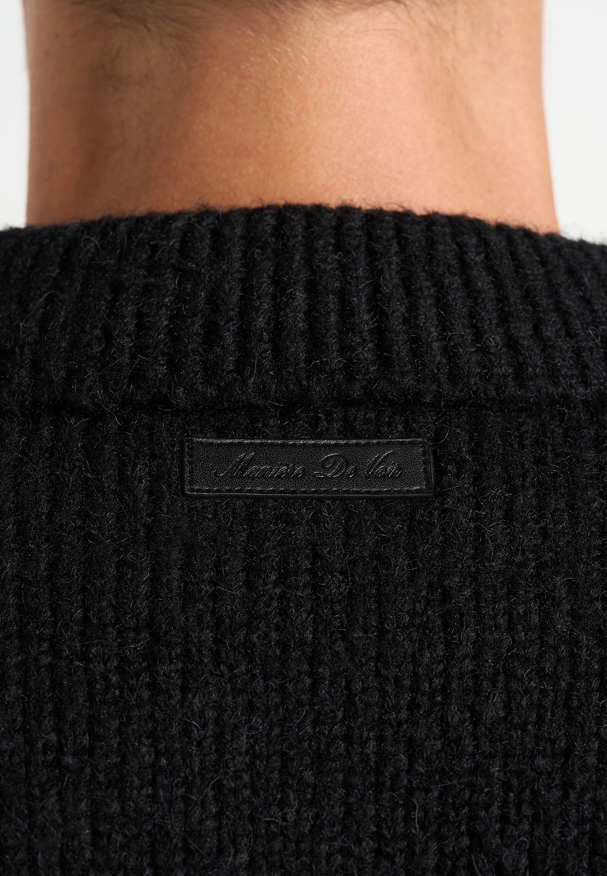 Finn - Brushed Wool-Blend Polo Knit Jumper - Black