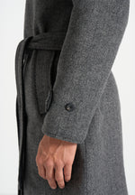 Alfie - Reversible Belted Wool Blend Car Coat - Grey / Black