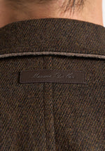 Alfie - Reversible Belted Wool Blend Car Coat - Brown / Taupe