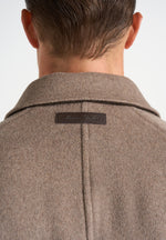 Alfie - Reversible Belted Wool Blend Car Coat - Brown / Taupe