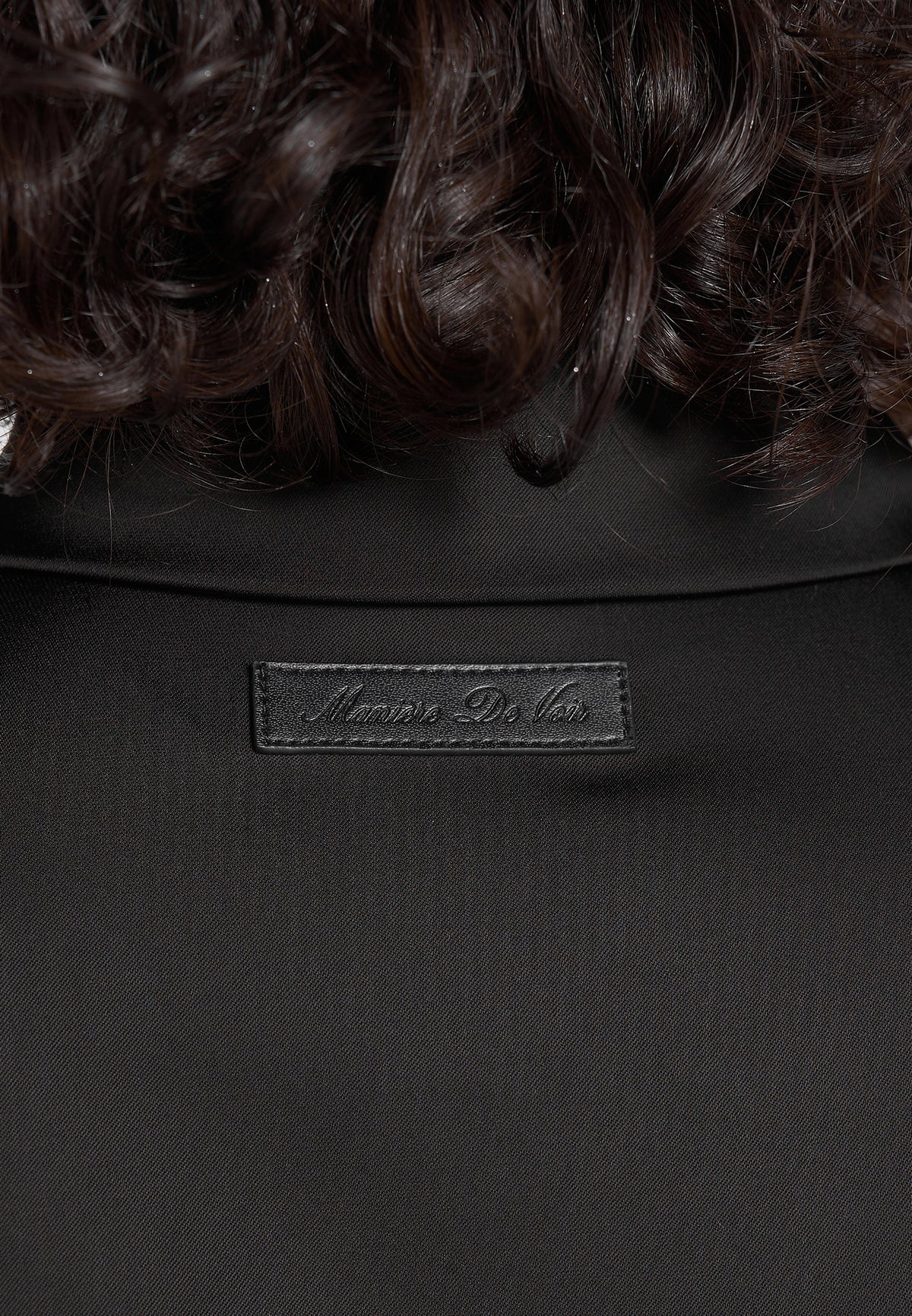Ethel - Satin Shirt With Lace Corset Panel - Black