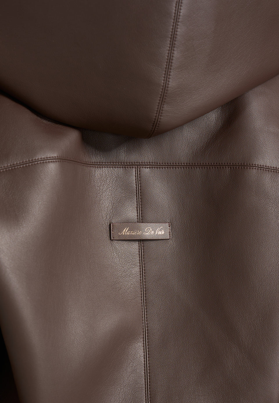 Alanna - Hooded Cropped Leather Jacket With Belt - Brown