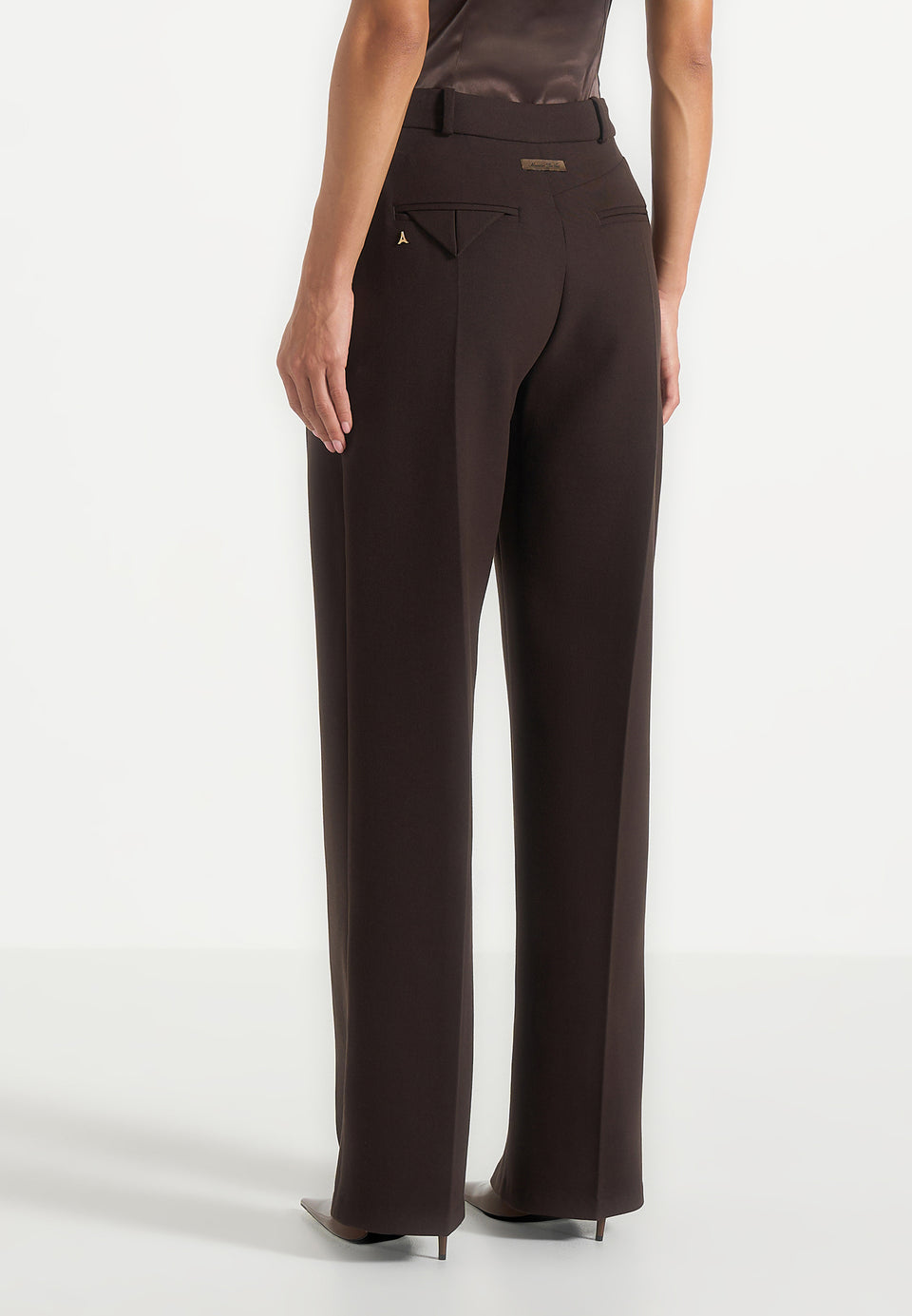 Julie - Tailored Twin Pleat Trousers - Brown