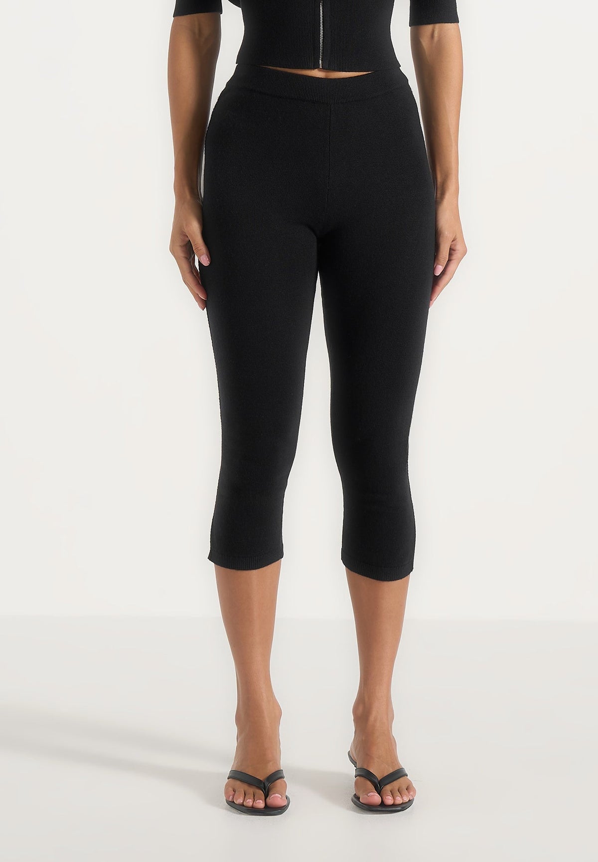 Zola - Knit Capri Leggings - Black
