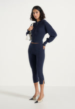 Zola - Knit Capri Leggings - Navy