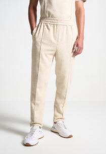Boucle Pintuck Tapered Pants - Beige