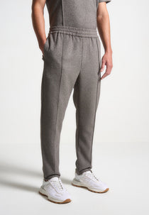 Boucle Pintuck Tapered Pants - Charcoal Grey