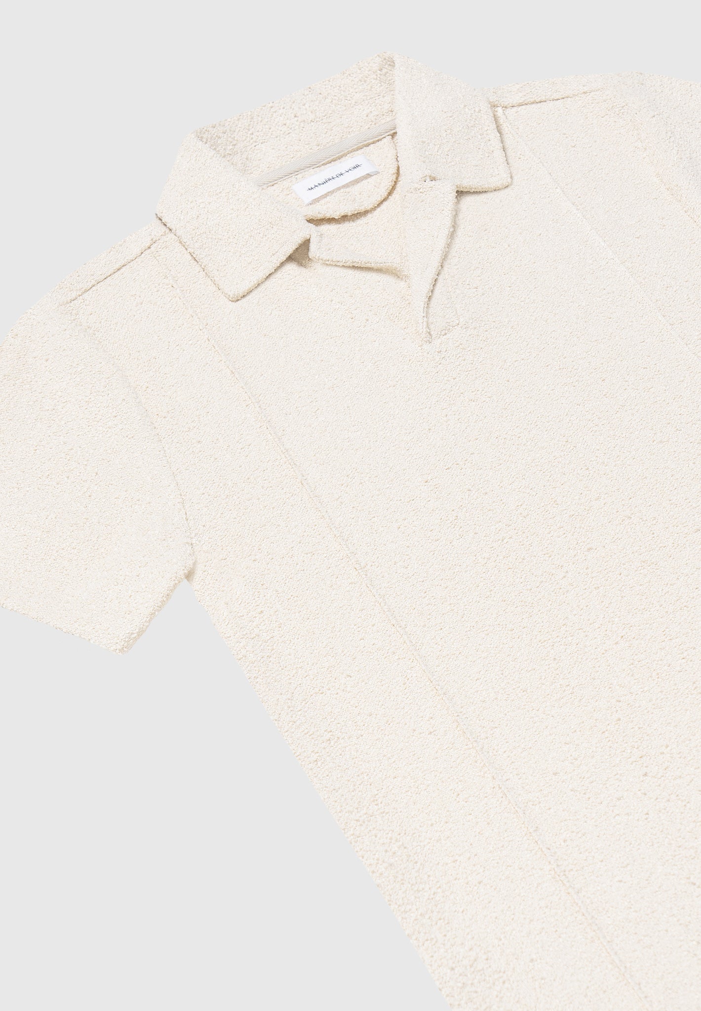 boucle-revere-pintuck-polo-shirt-beige