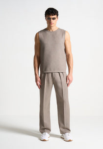 Fabien - Boxy Textured Vest - Taupe