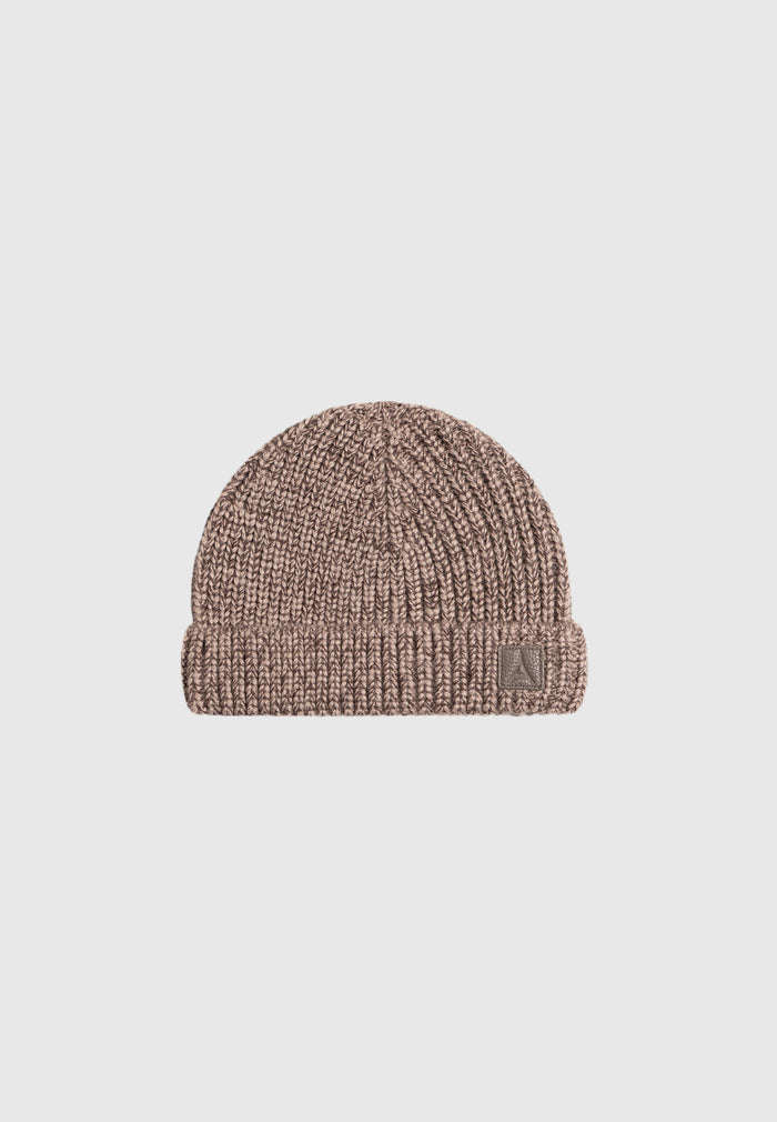 Aryel - Speckled Wool Beanie Hat - Taupe