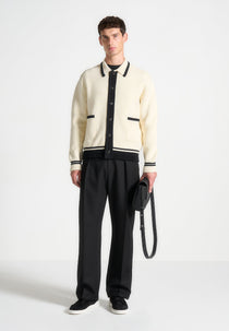 Julien - Classic Combed Cotton Knit Cardigan - Cream