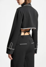 contrast-piped-backless-tie-shirt-black-white