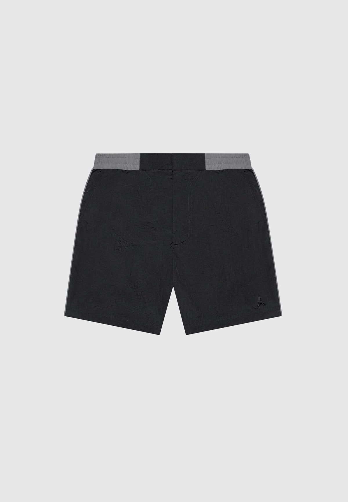 Contrast Waistband Swim Shorts - Black/Grey