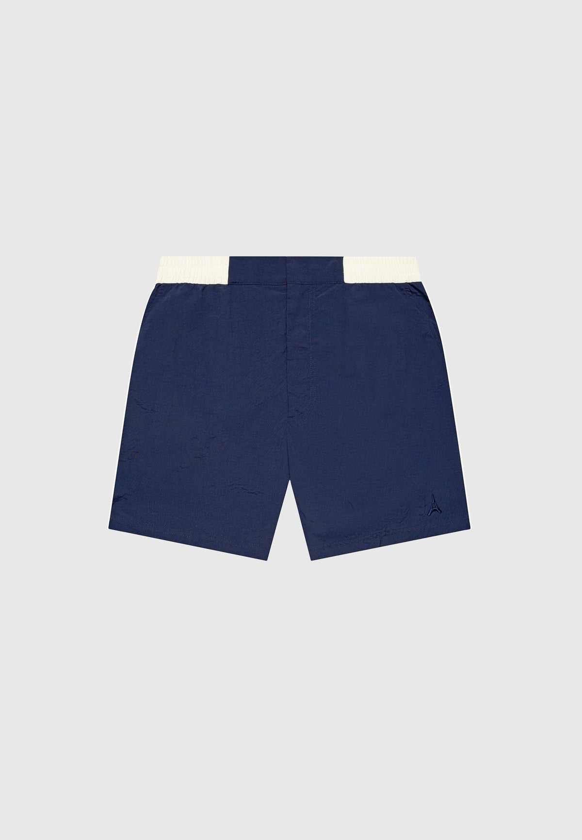 Contrast Waistband Swim Shorts - Navy/Cream