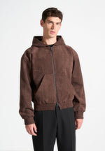 cropped-suede-hoodie-brown