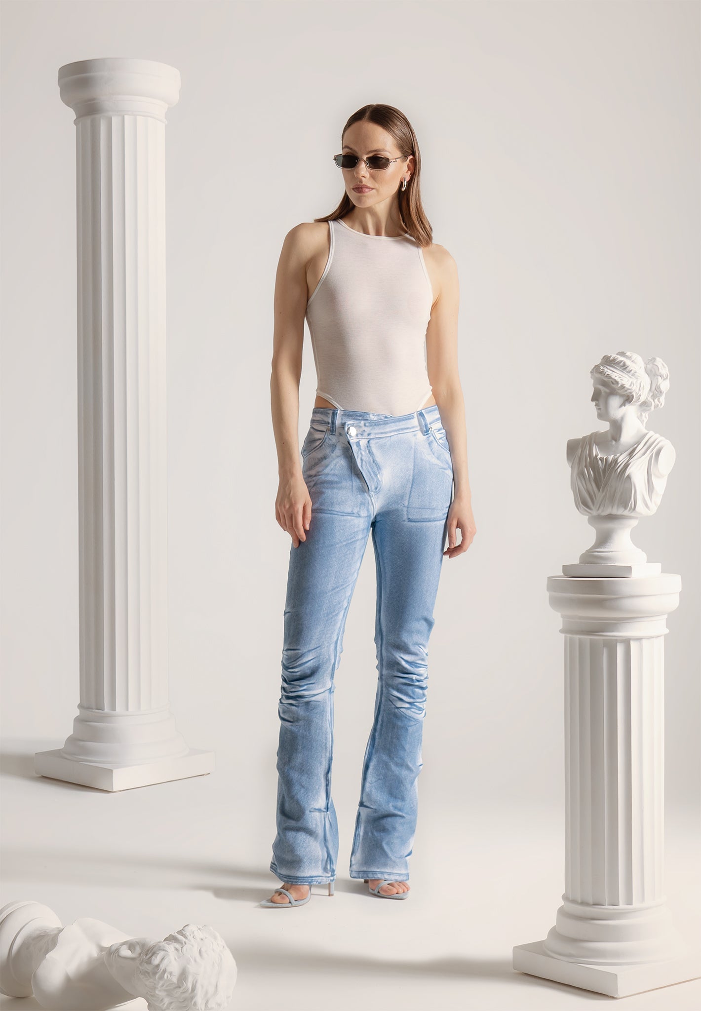denim-effect-tacked-fit-and-flare-jeans-blue-white