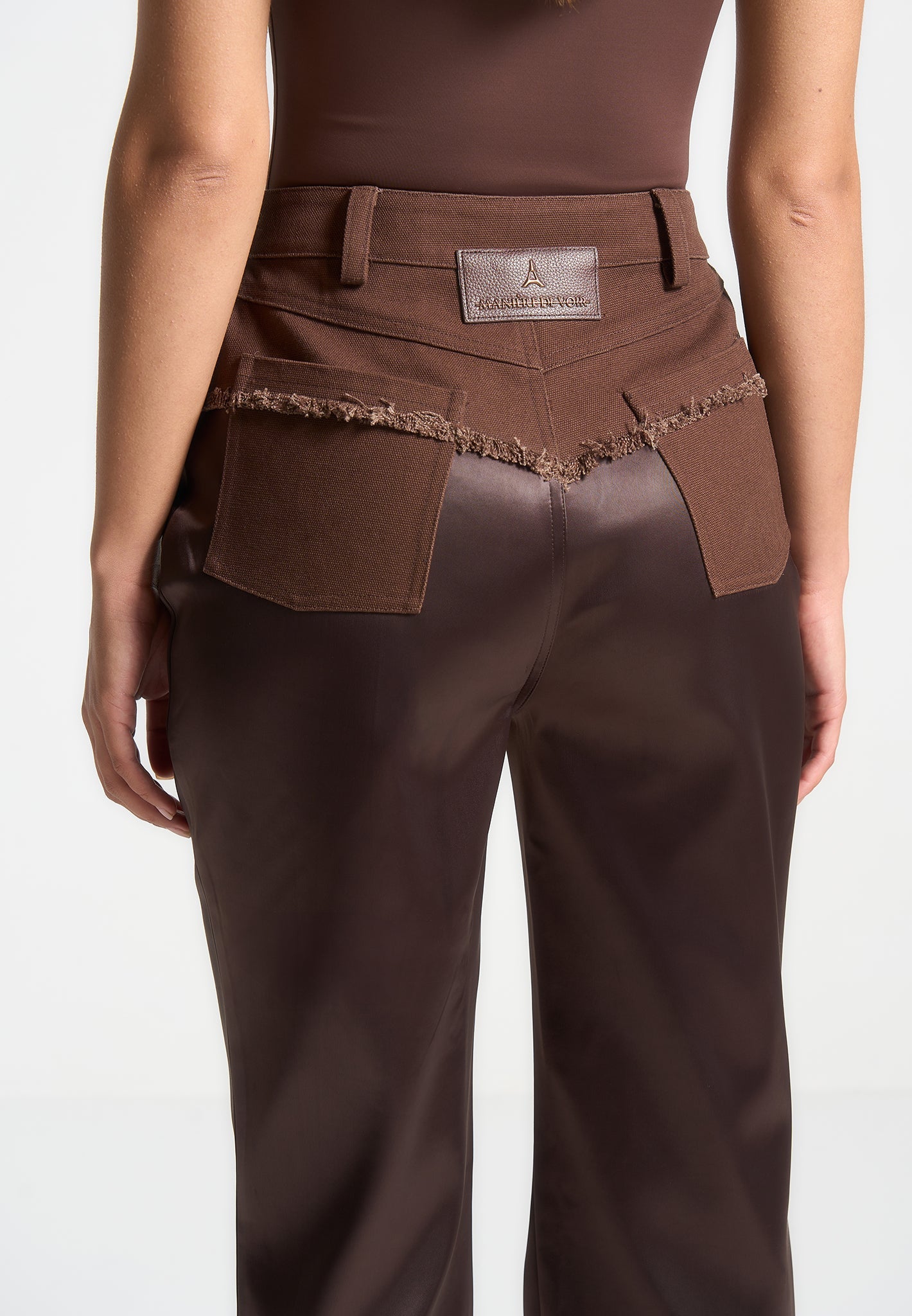 distressed-drill-satin-trousers-brown