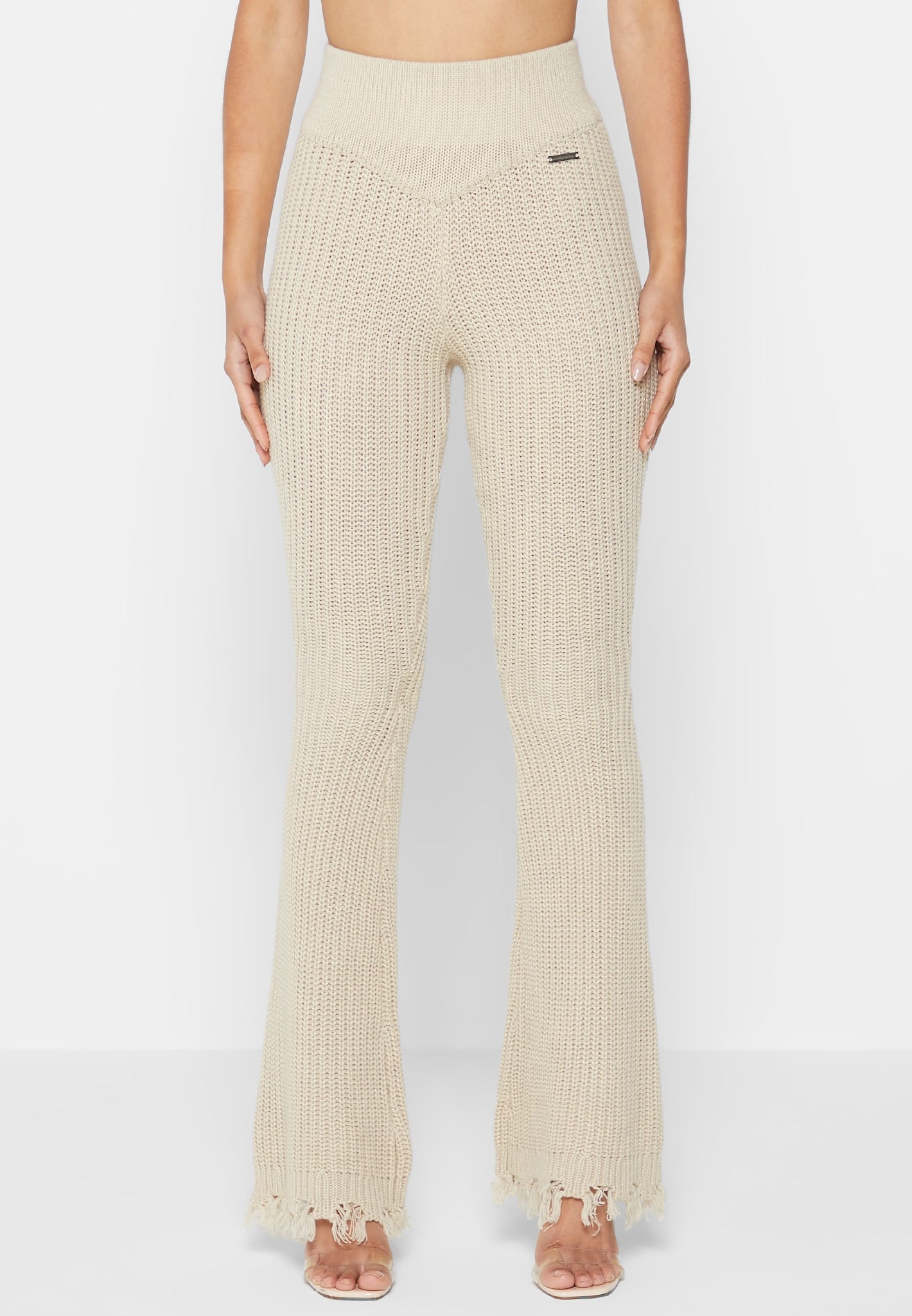 distressed-knitted-fit-and-flare-trousers-beige
