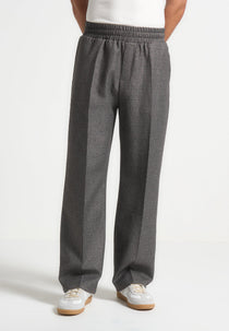 Elasticated Tailored Crease Pants - Grey