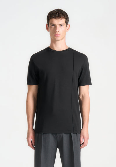 eternel-regular-fit-cotton-t-shirt-with-pintuck-black