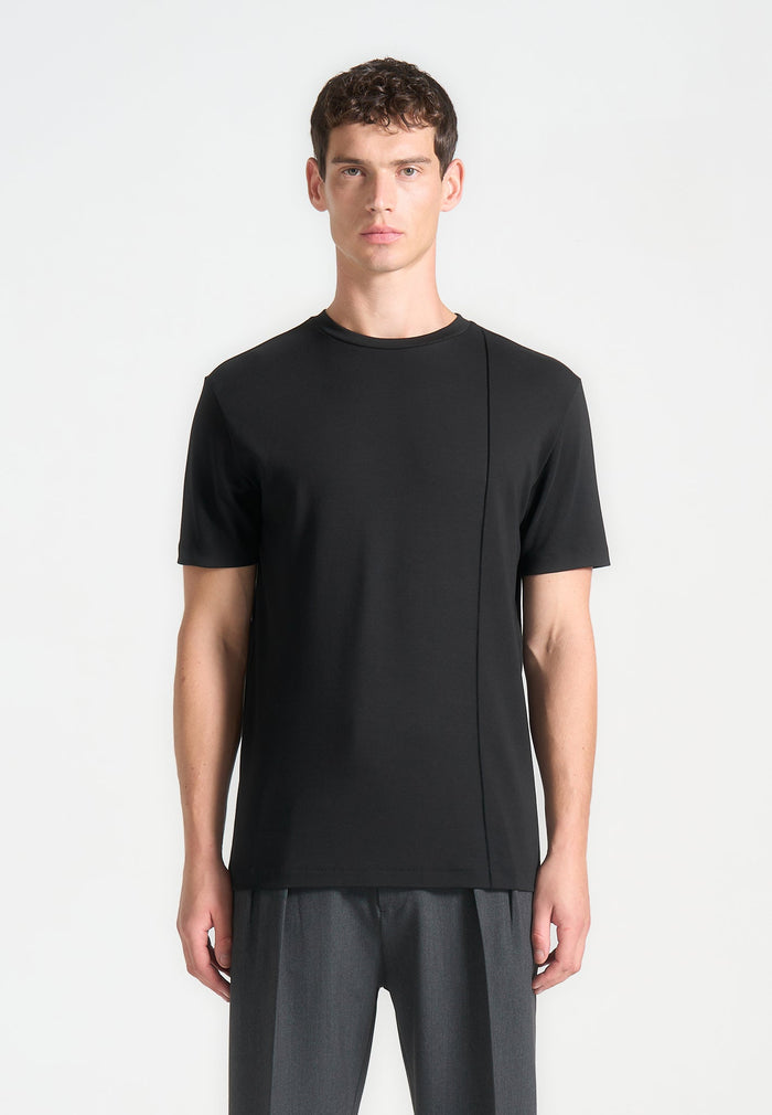 eternel-regular-fit-cotton-t-shirt-with-pintuck-black