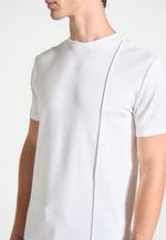 Éternel Regular Fit Cotton T-Shirt with Pintuck - White