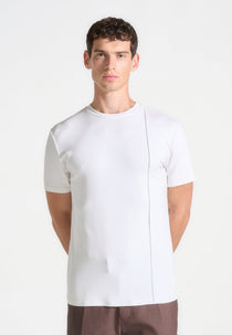 T⁠S002 - Regular Fit Cotton T-Shirt with Pintuck - White
