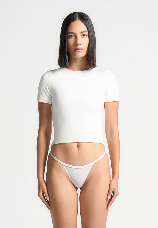 Léna - Double Layer Short Sleeve T Shirt - Off White