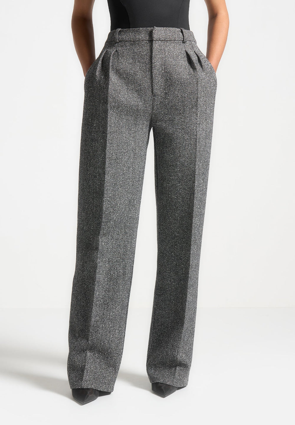 herringbone-twin-pleat-tailored-trousers-grey