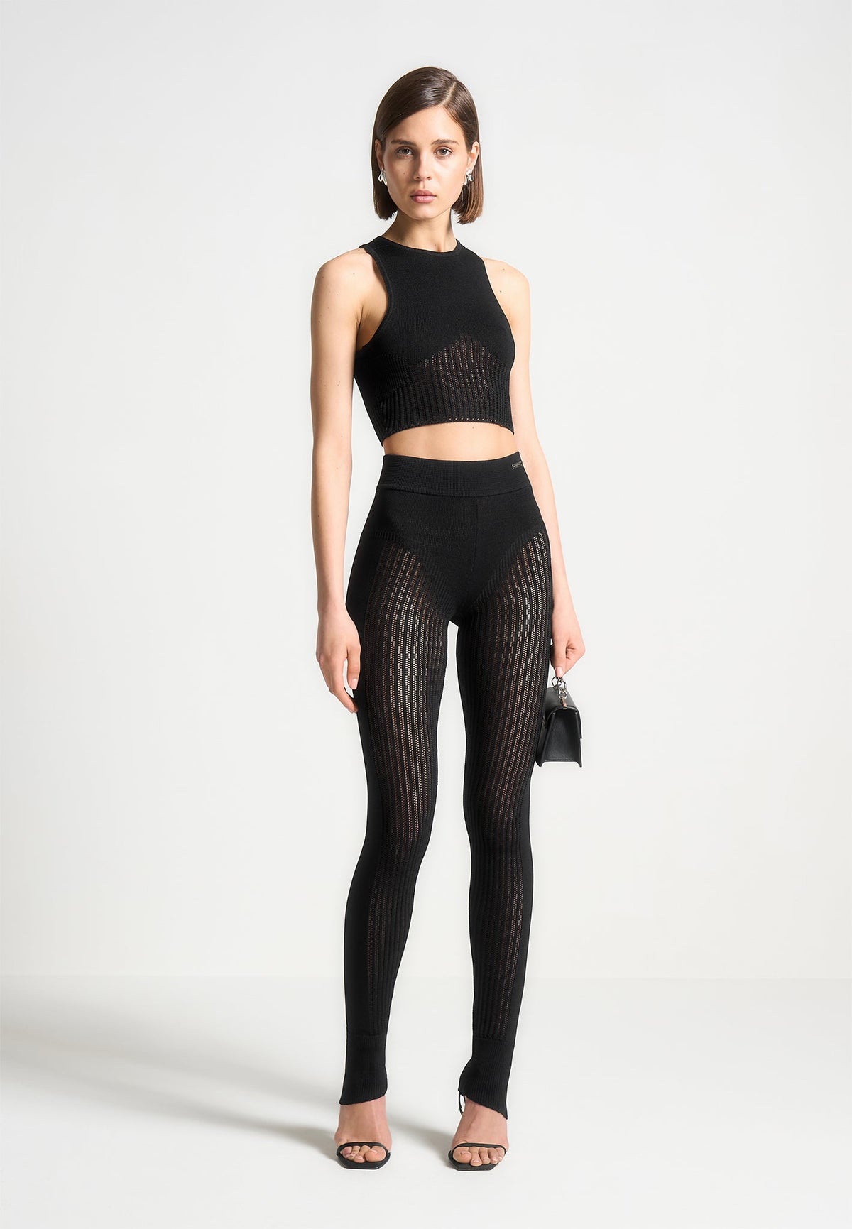 Knitted Crop Top - Black