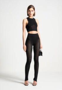 Knitted Crop Top - Black