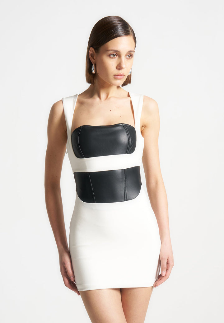 layered-corset-mini-dress-white-black
