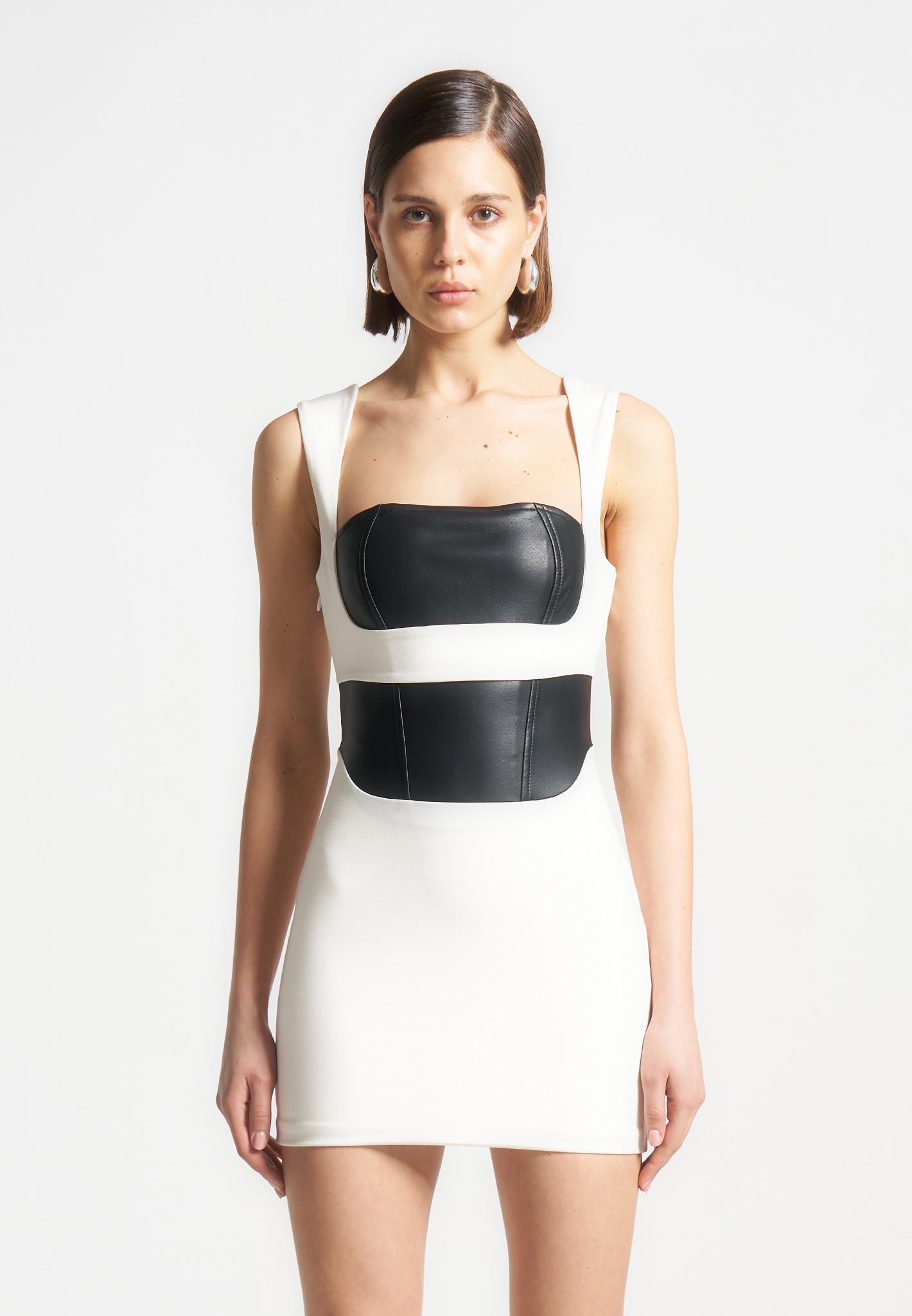 layered-corset-mini-dress-white-black