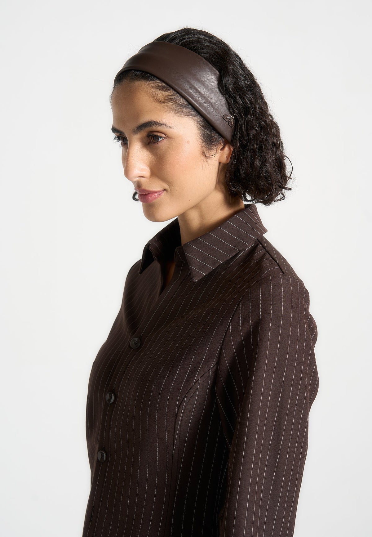 Lilou - Leather Eiffel Headband - Brown