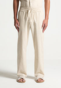 Linen Pintuck Pants - Natural