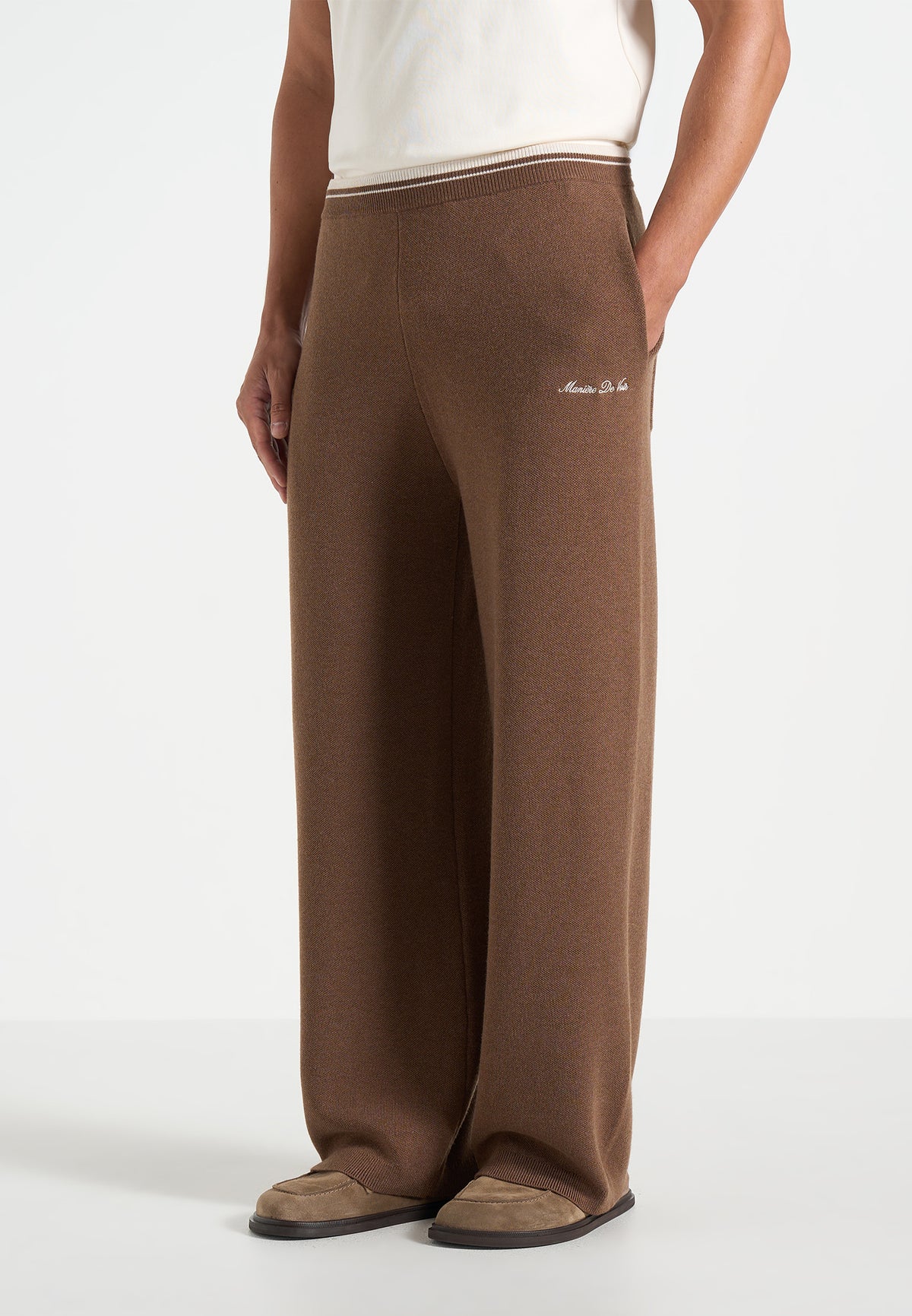 Max - Colour Block Signature Knit Track Pants - Taupe / Beige
