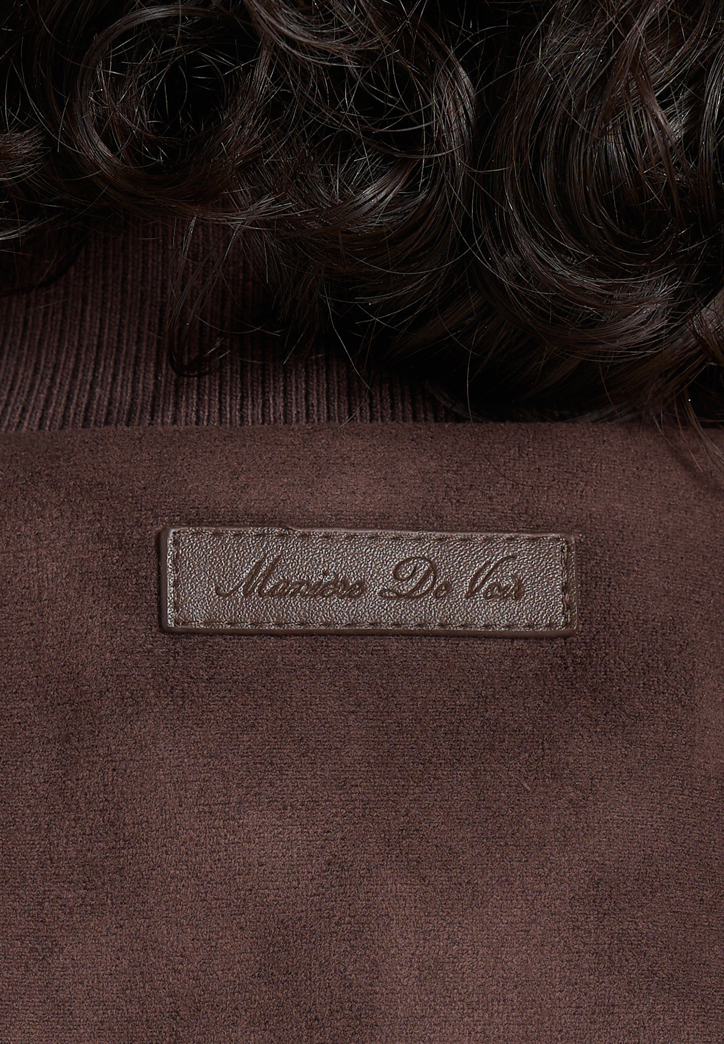 Delfina - Suede Layered-Shoulder Cropped Bomber Jacket - Brown