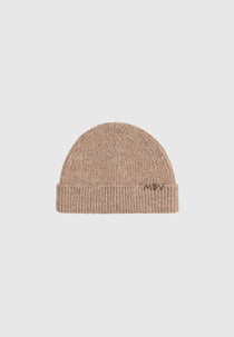 Solan - MDV Handstitched Wool Knit Beanie - Beige
