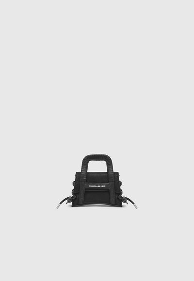 miniature-caged-vegan-leather-lace-up-bag-black