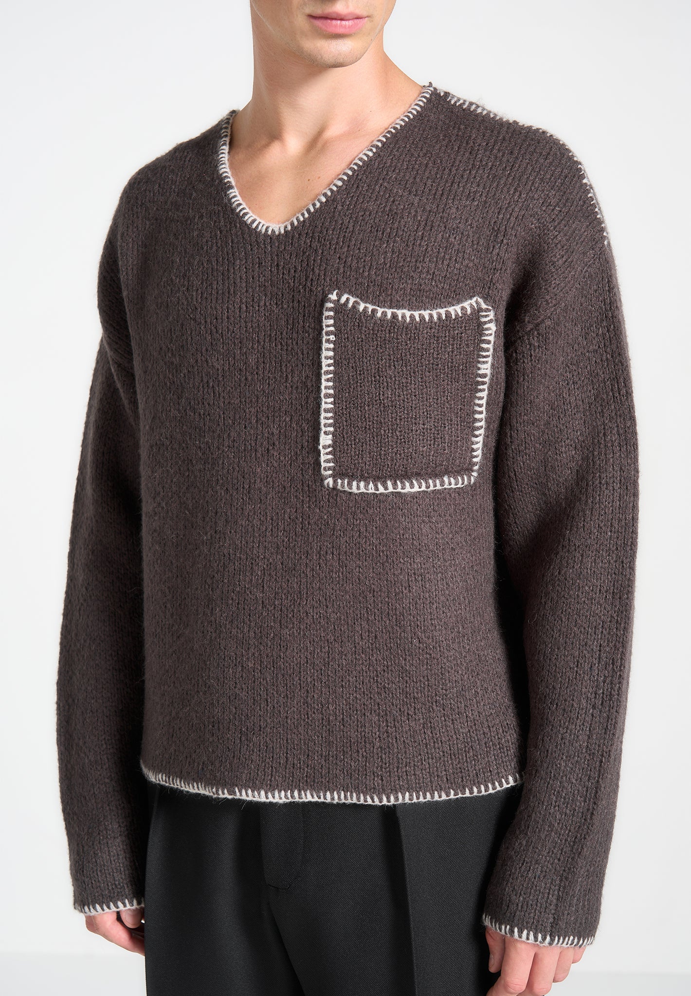 mohair-knit-whipstitch-v-neck-jumper-brown