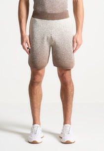 Ombré Knit Shorts - Taupe/White