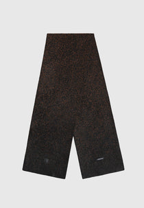 Luen - Ombré Wool Knit Reversible Scarf - Black/Brown