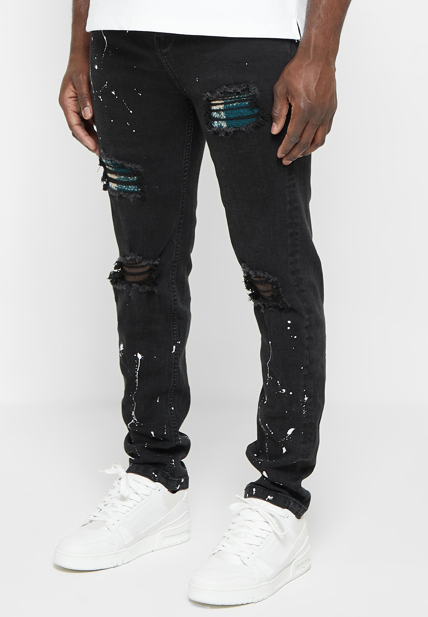 Black paint best sale splash jeans