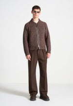 plush-collar-wool-knit-jacket-brown