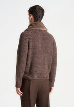 plush-collar-wool-knit-jacket-brown