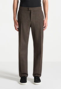 Joseph - Regular Fit Houndstooth Wool-Blend Trousers - Brown