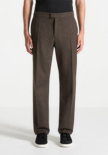 Joseph - Regular Fit Houndstooth Wool-Blend Pants - Brown
